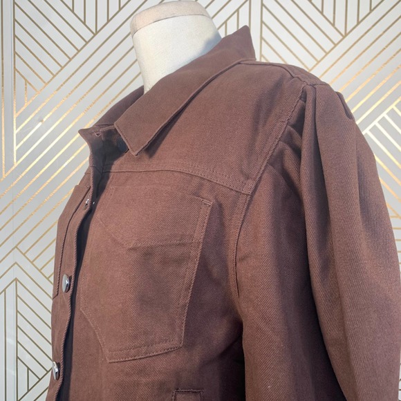 LPA the Label Kyla Denim Jacket Espresso Brown - Picture 7 of 12